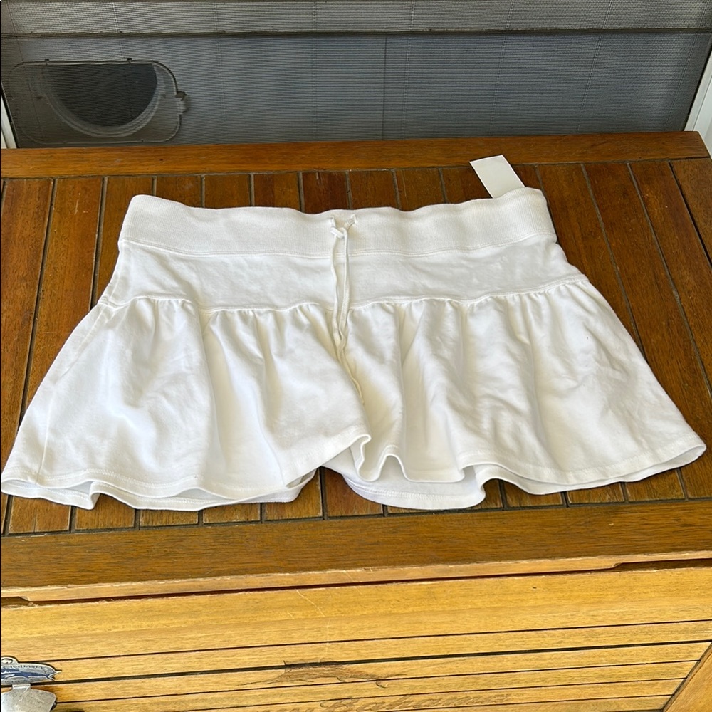 Hard Tail NWT White Women's Drawstring Skirt ! Soft Size L